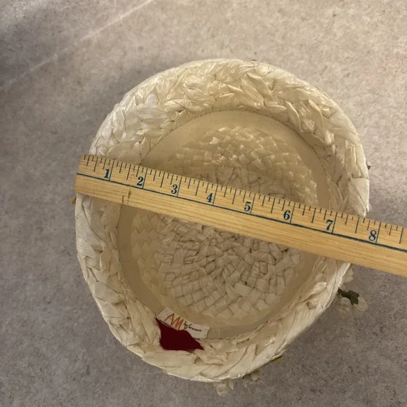 Vintage 50s Amy New York Floral Cellophane Hat Garden Party Spring Chic‎